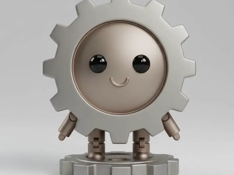 Chibi Gear Bot – Cute Mechanical Cog Mini Figurine