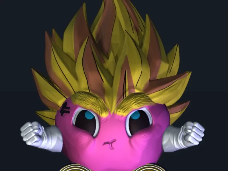 Príncipe Puff 👑💨 (orgullo Saiyajin + ternura Kirby)