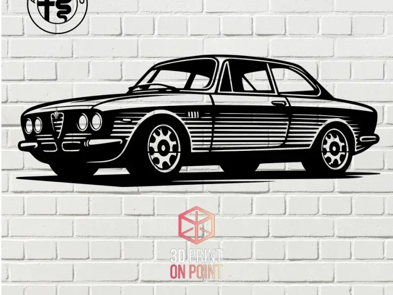 ALFA ROMEO GIULA 1970 VINTAGE - 2D WALL ART #2