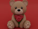 バレンタインスペシャル - 花付きテディベア-0