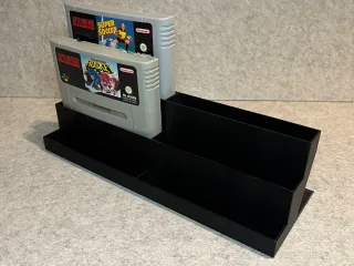 Display stand holder for Super Nintendo SNES games