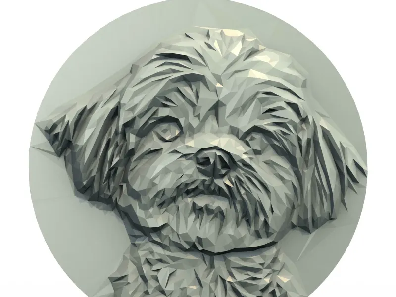 Shih Tzu Dog Low Poly