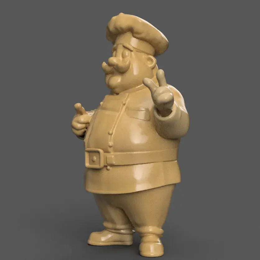 Sculptures & Artworks STL Download - Cute Chef 3D Model – STL for ...