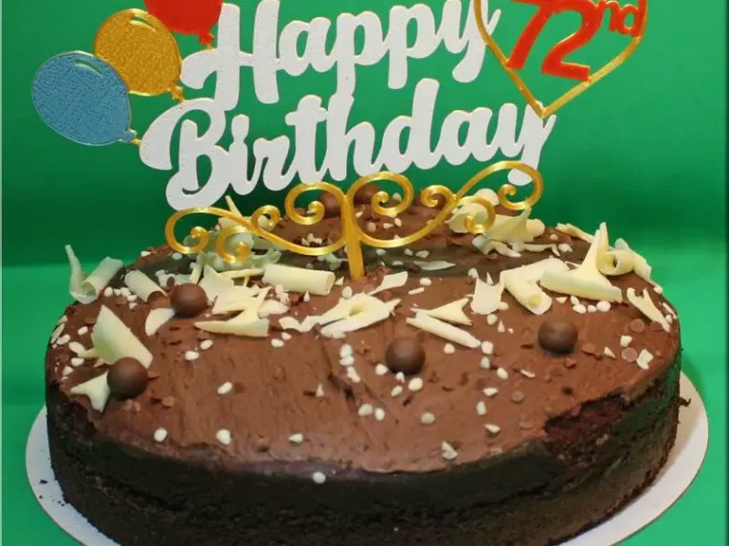 Topper per torta Buon 72° Compleanno