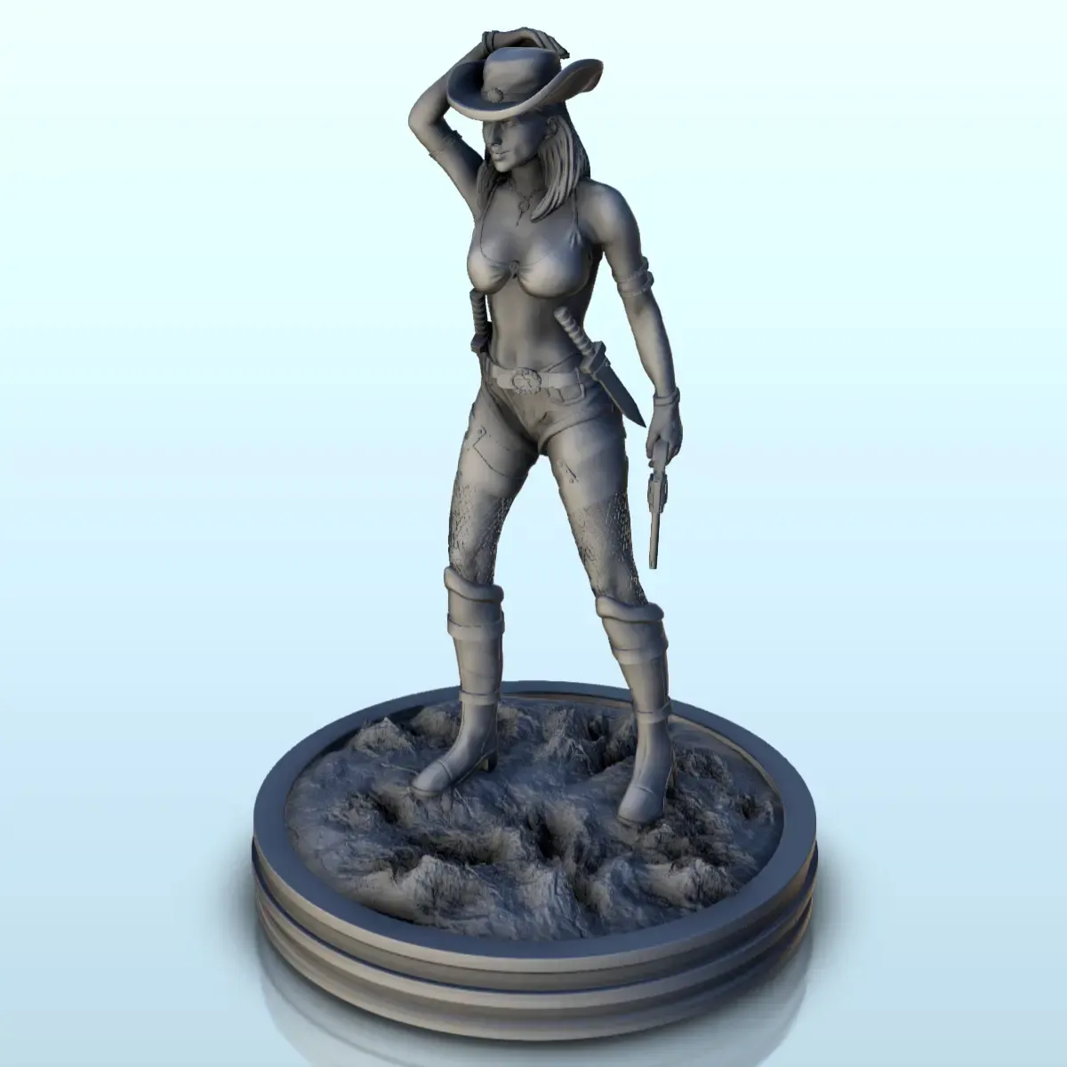 Woman with knives and revolver (19) - Old West Figure mini