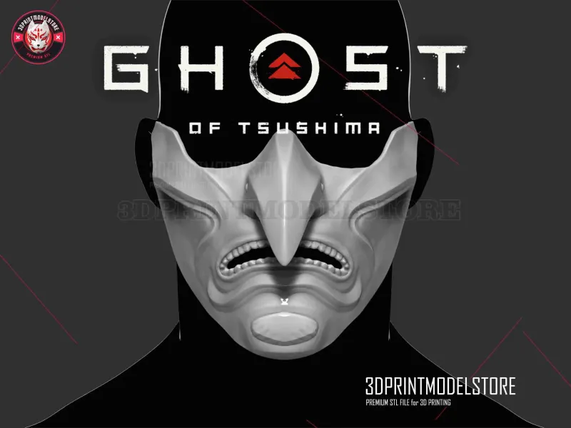 Ghost of Tsushima Mask - Japanese Kitsune Oni Samurai Mask