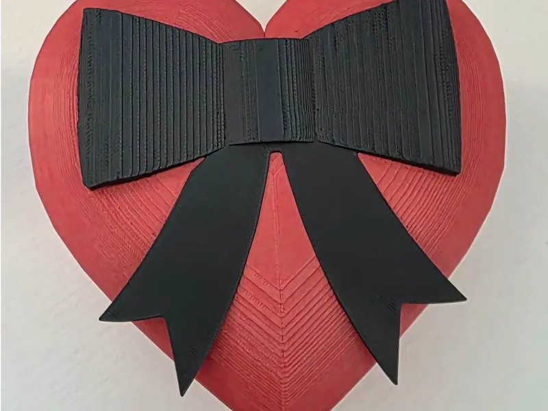Heart Magnetic Box with Decorative Bow