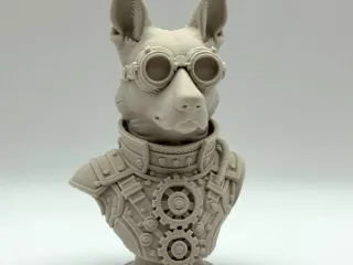Steampunk German Shepherd Bust