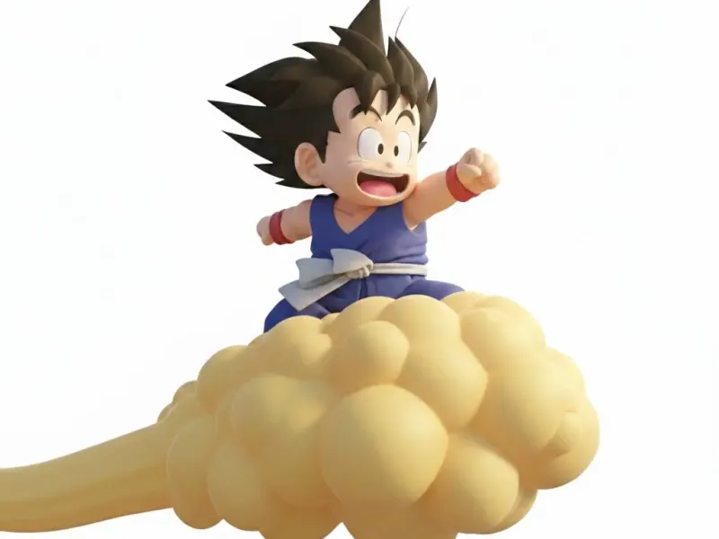 Kid Goku on the nimbus cloud