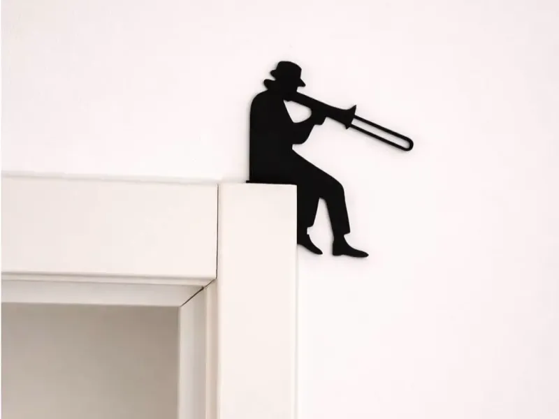 Trombone Door Sitter Silhouette