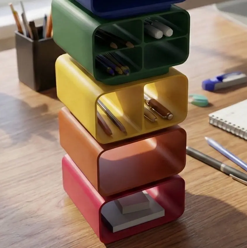 Modular Stackable Desk Organizer / Pen Holder System
