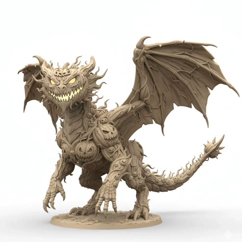 Pumpkin drago Miniature – 3D Printable D&D Character | Hallo