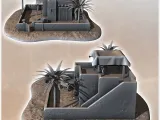 Desert house with palm tree and low walls (7) - miniatures w-3