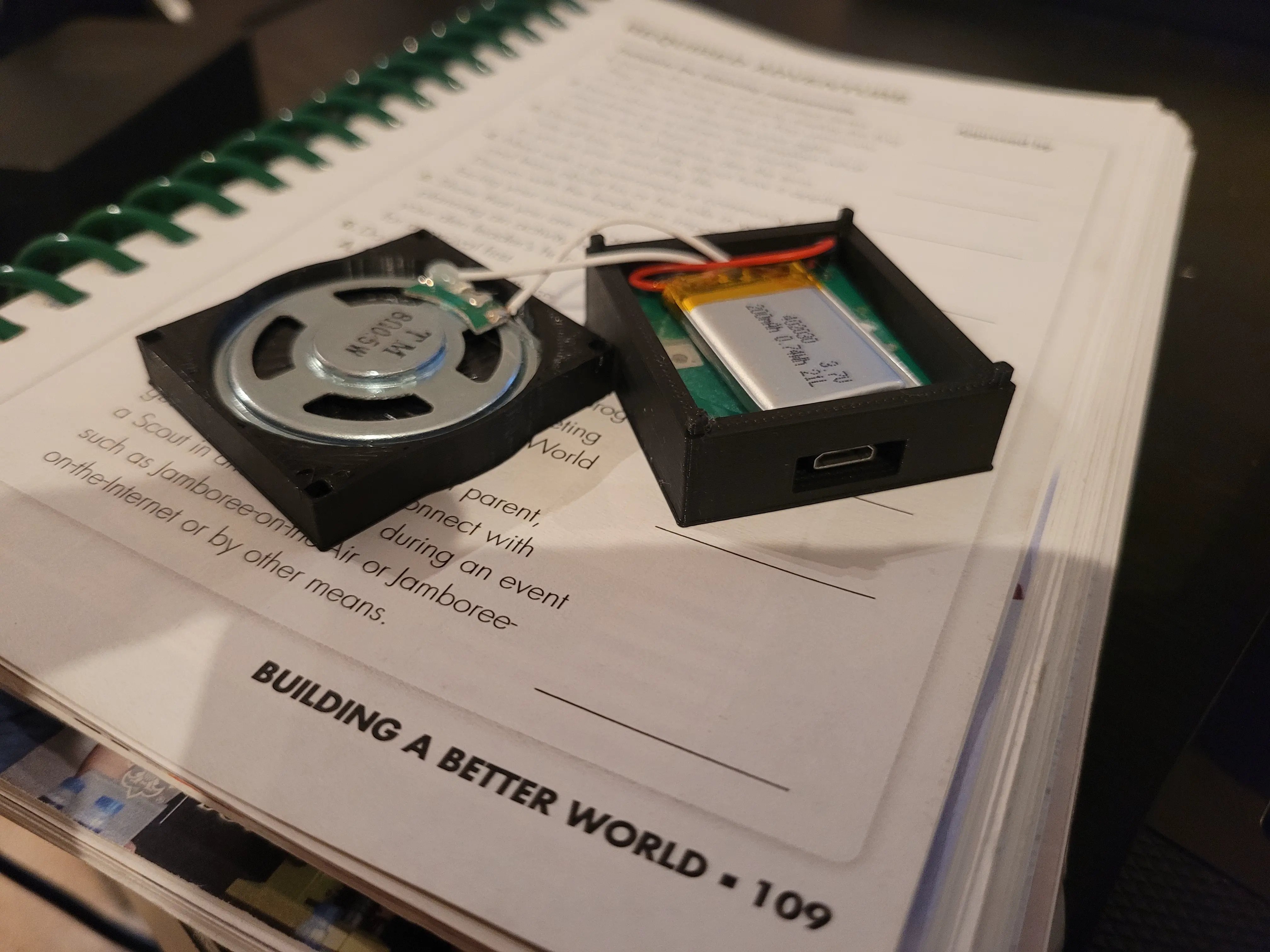 Small box to hold PCB and components for the sound recorder 