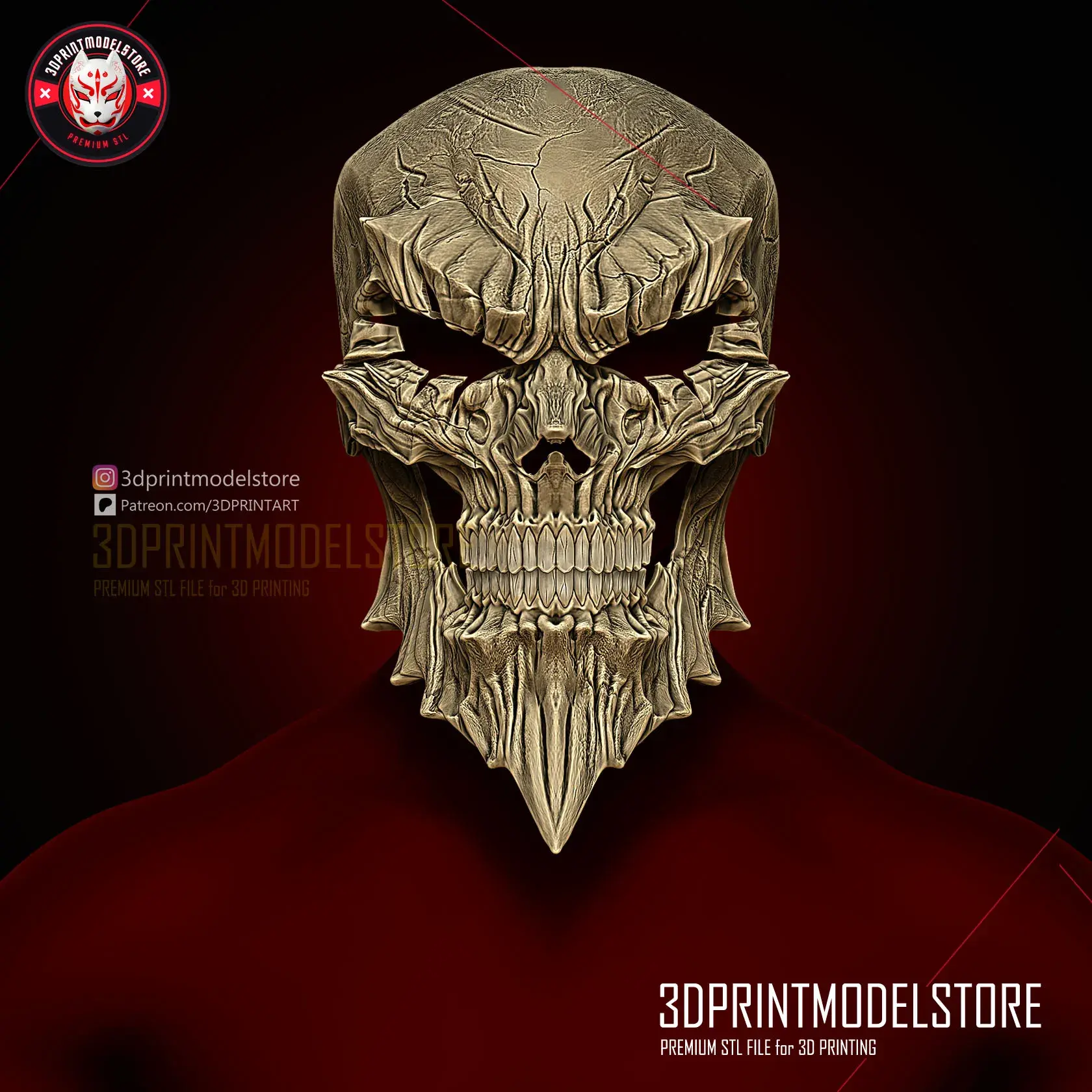 Overlord Momonga Ainz Ooal Skull Mask - Premium STL Cosplay