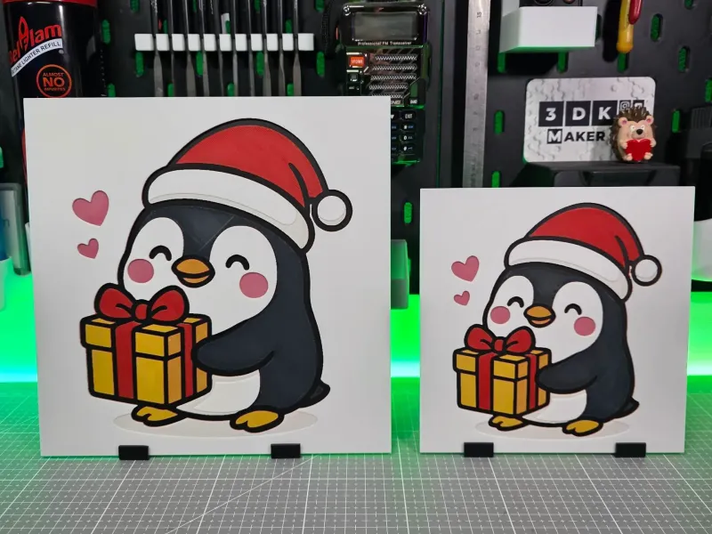 Pingouin de Noël - Hueforge - 5 couleurs
