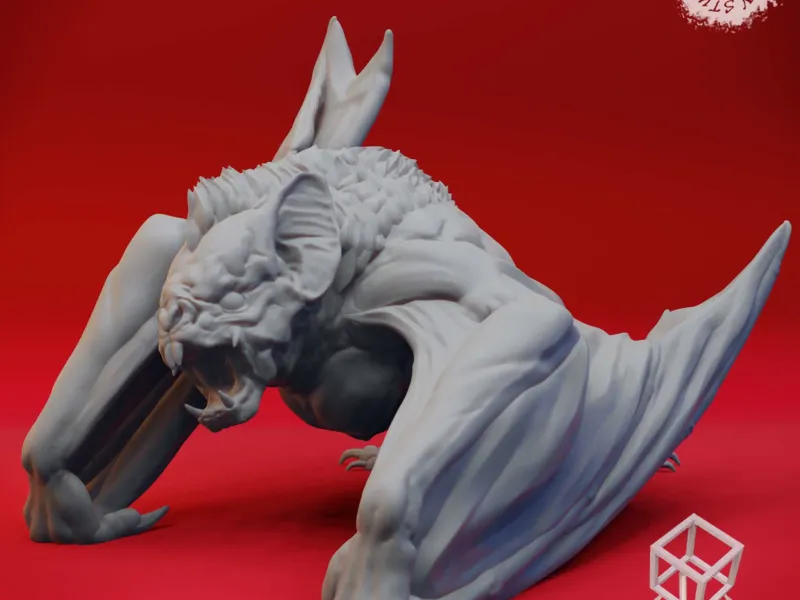Dire Bat - Tabletop MIniature (Pre-Supported STL)
