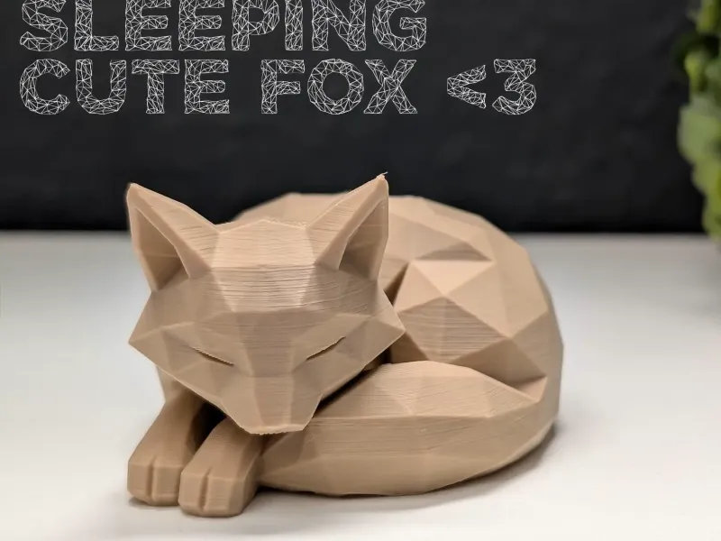 Volpe Addormentata Low Poly