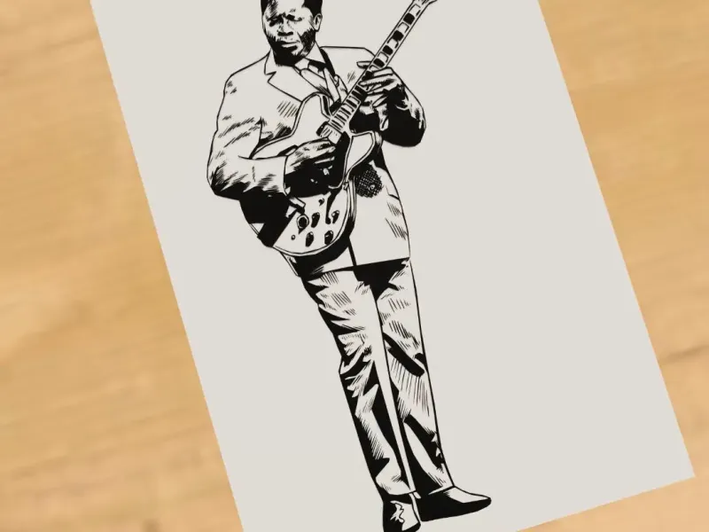 B. B. King playing guitar
