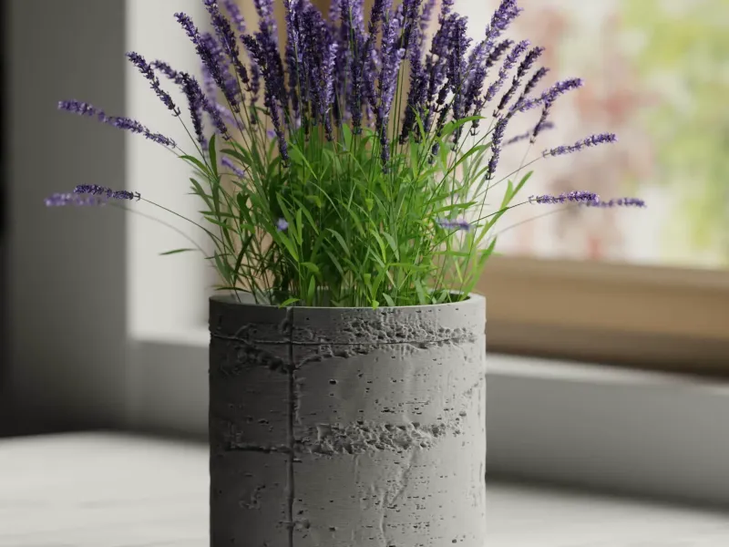 Pot de fleurs en béton 1
