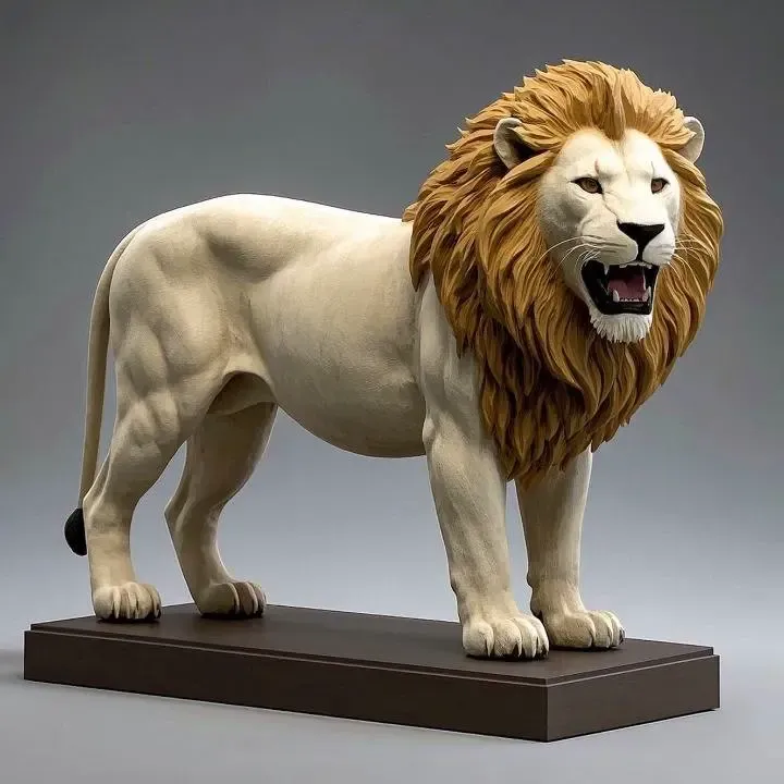 3903  Laughing African Lion with Majestic Mane  3D  STL
