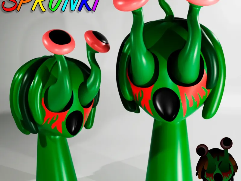 VINERIA HORROR SPRUNKI INCREDIBOX | Green Sprunki 3D Model