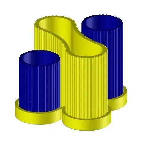 Organizador de mesa modular em estilo "canelado"