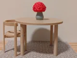 Round Dining Table 1:12 Scale – Dollhouse Miniature-1