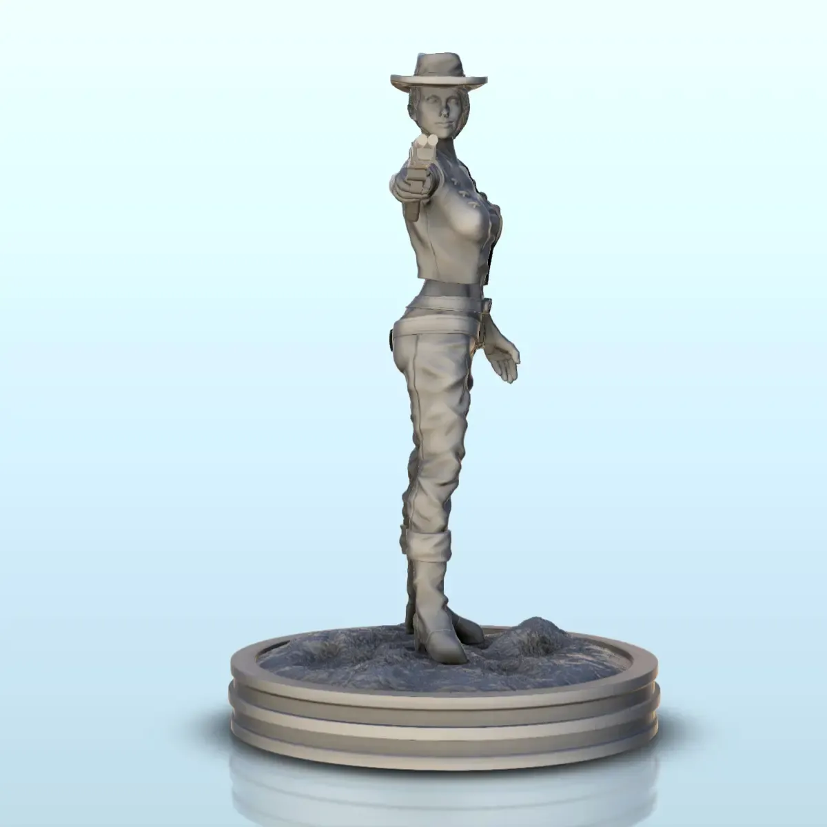 Woman with hat and gun (14) - Old West Figure miniature