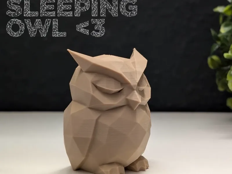 ローポリ 眠るフクロウ