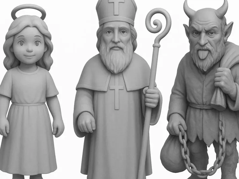 São Nicolau, diabo e anjos