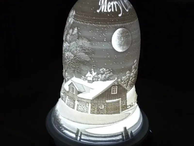 Lithophane-Glocke Feiertagsszene