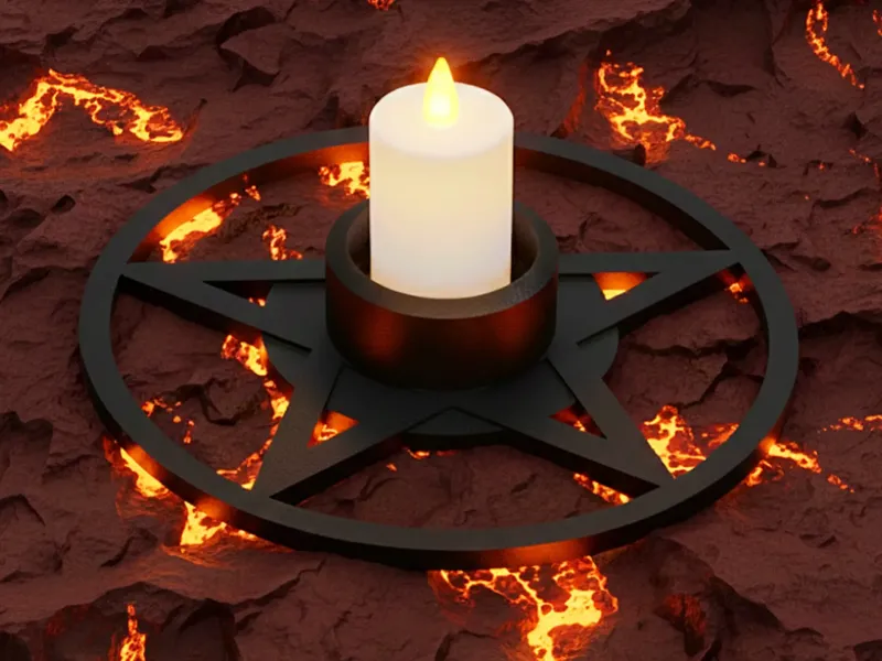 TEA LIGHT HOLDER - PENTAGRAM STAR