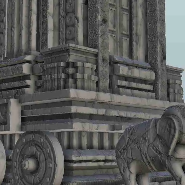 Tempio indiano con statue di animali - miniature warhammer ter