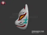 Japanese Kitsune Fox Mask - Oni Samurai Halloween Cosplay-2