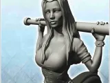 Beyzbol sopalı seksi kadın motorcu (6) - minyatür manzara-7