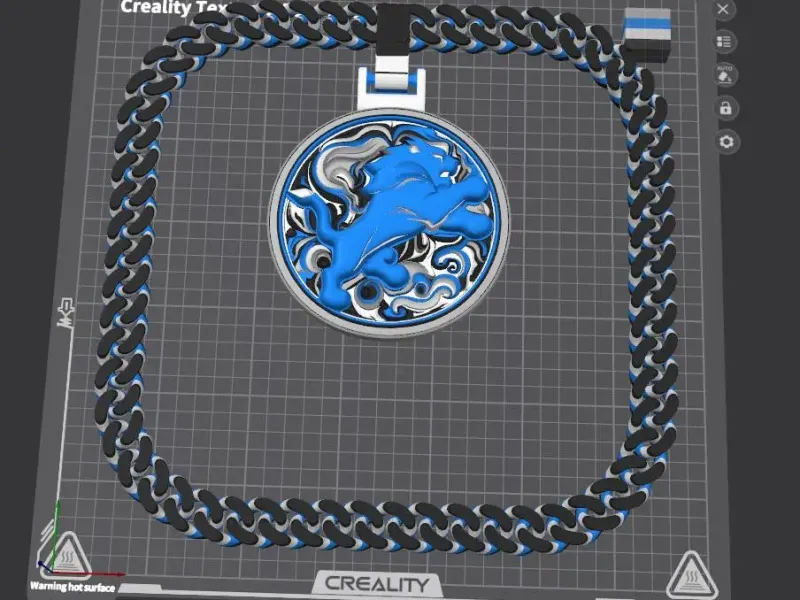 DETROIT LIONS BIG CHAIN MEDALLION