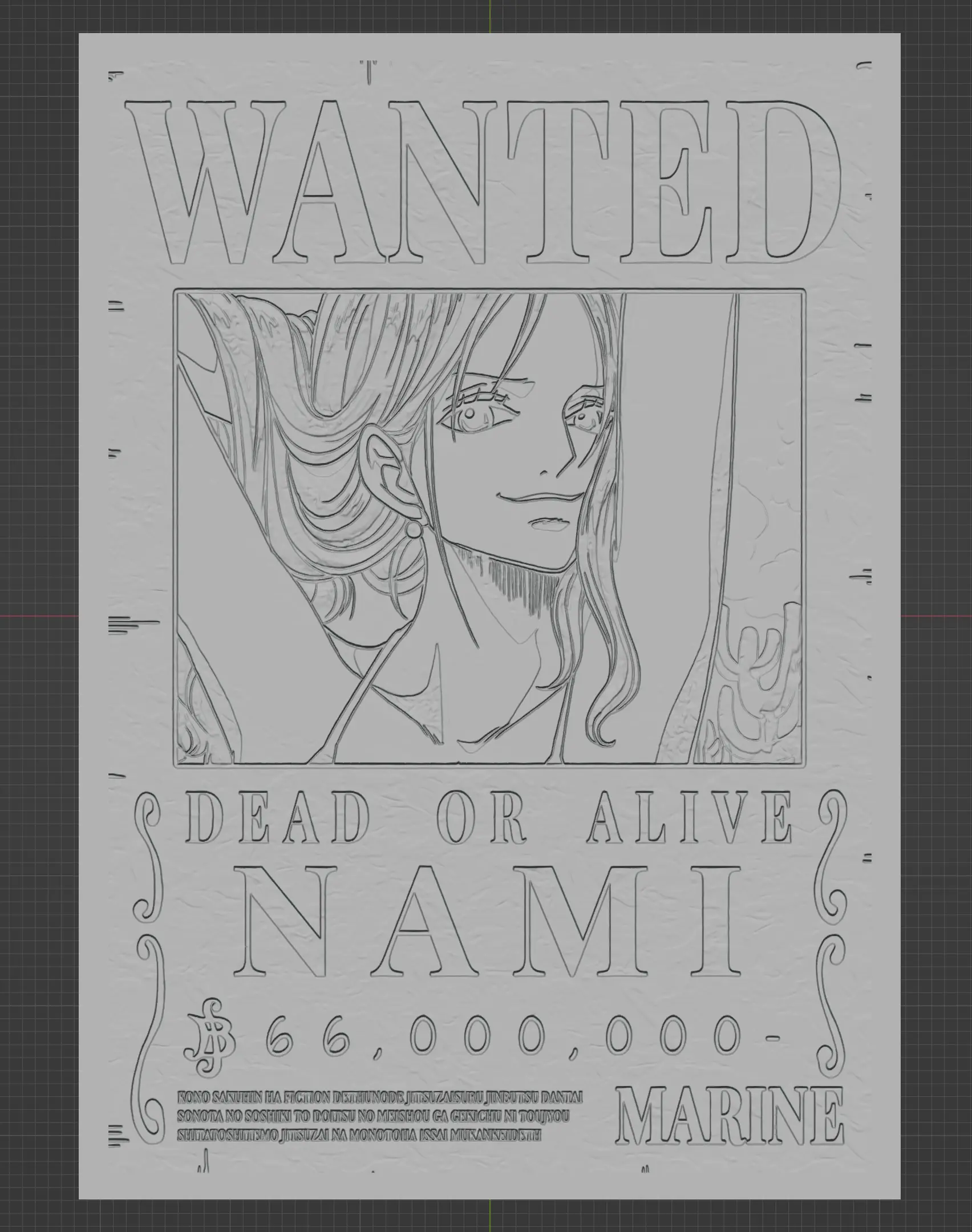 cartel de se busca a nami - one piece