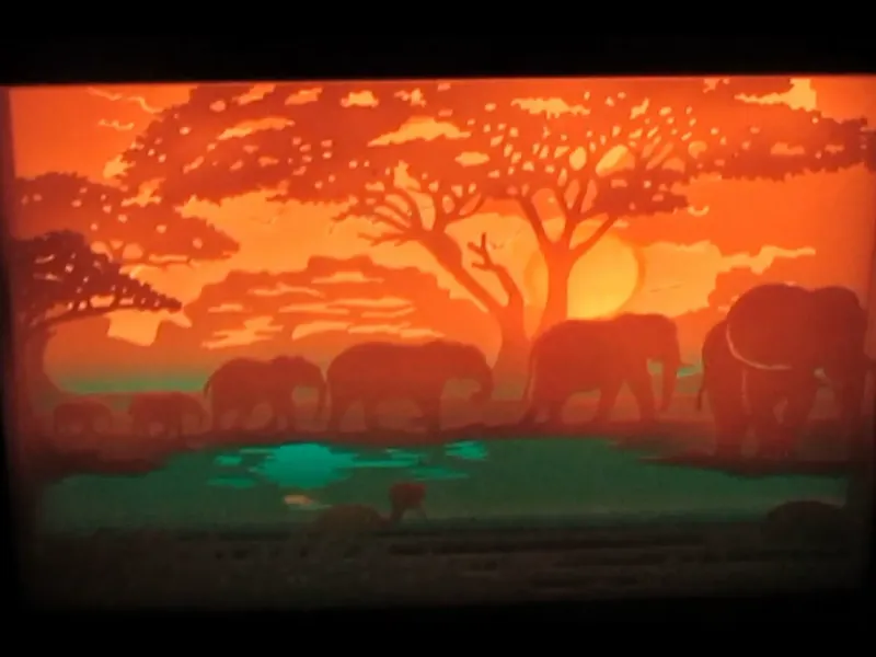 sabana africana lightbox (shadow box)
