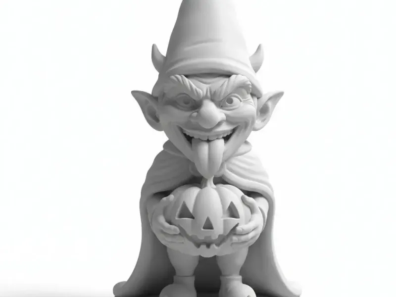 Mischievous Pumpkin Goblin – Halloween Fantasy Figurine
