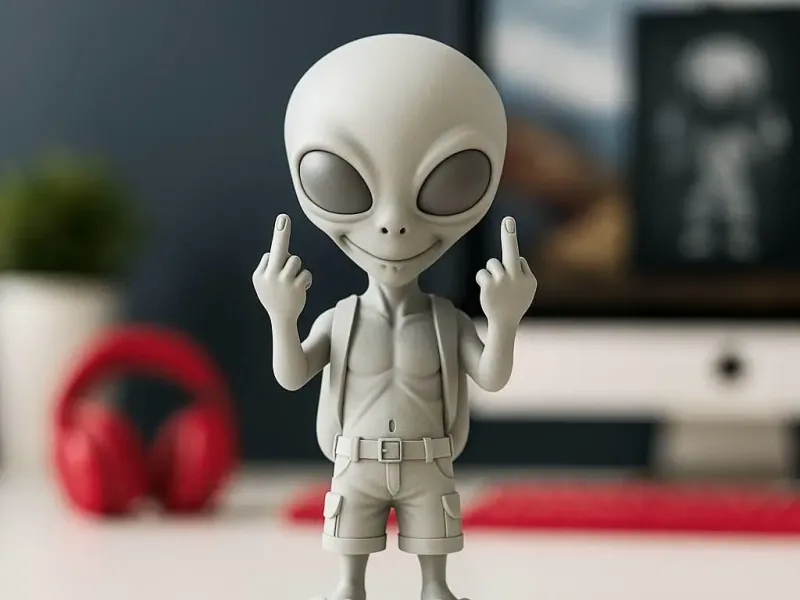 Funny Alien Figure | Naughty Alien Statue