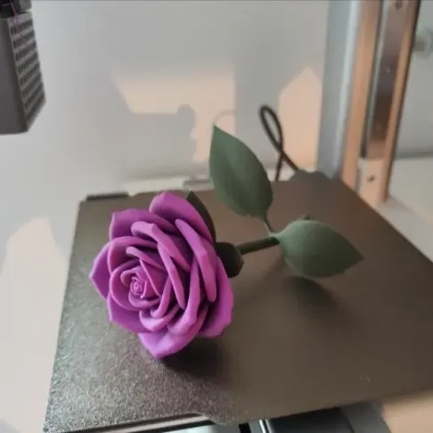 Rose and Stem Decorative Flower - Art - PLA - 3D printed product