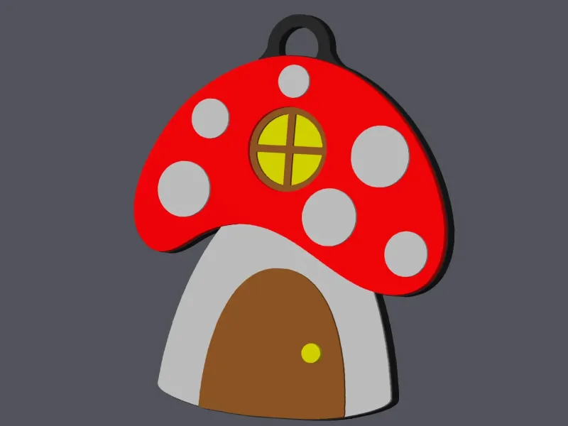 Mushroom House - Keychain v1 (2 versions)