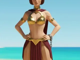 Pricesa léia - low poly - coleção praia