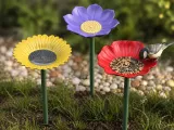 Flower Bird Feeder Set | Garden Stake Bee Bath - 3 Different-7