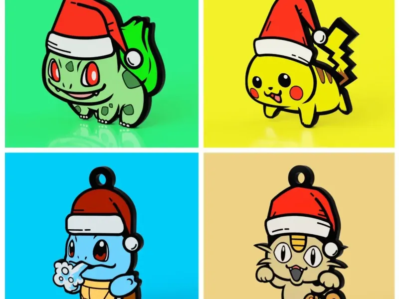 Pokmon Meowth x Christmas Key Chain