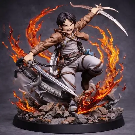 Dynamischer Doppelklingen-Krieger – Action-Fantasy 3D-druckbare Statue