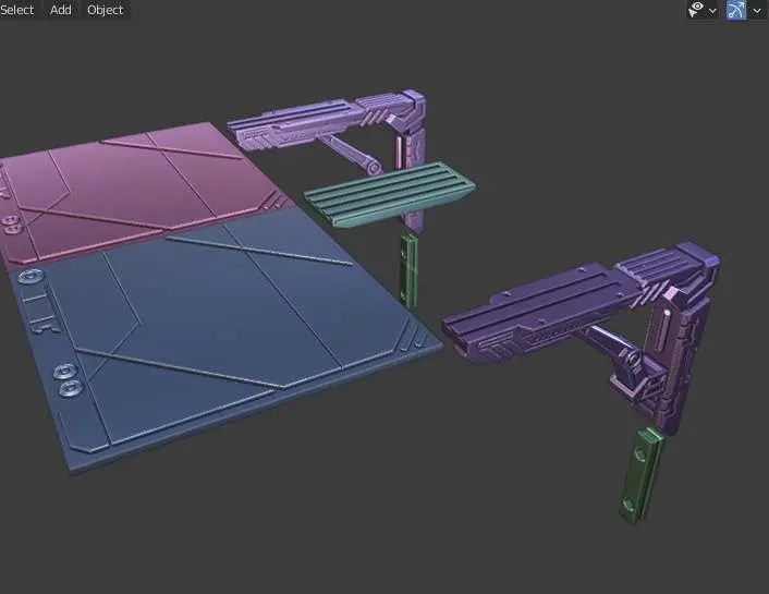 Wall Rack Shelf Storage with Futuristic theme