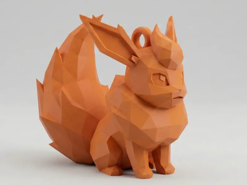 Low Poly Flareon Keychain | #15