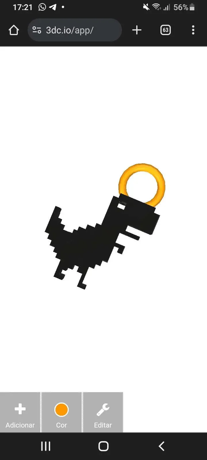Chrome T-Rex keychain / chaveiro do T-Rex do Chrome